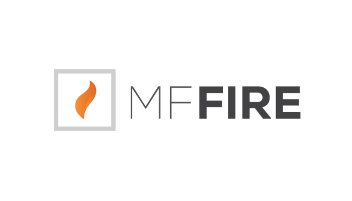 MF Fire logo — modern wood stove brand featured by Archer Chimneys & Exteriors.