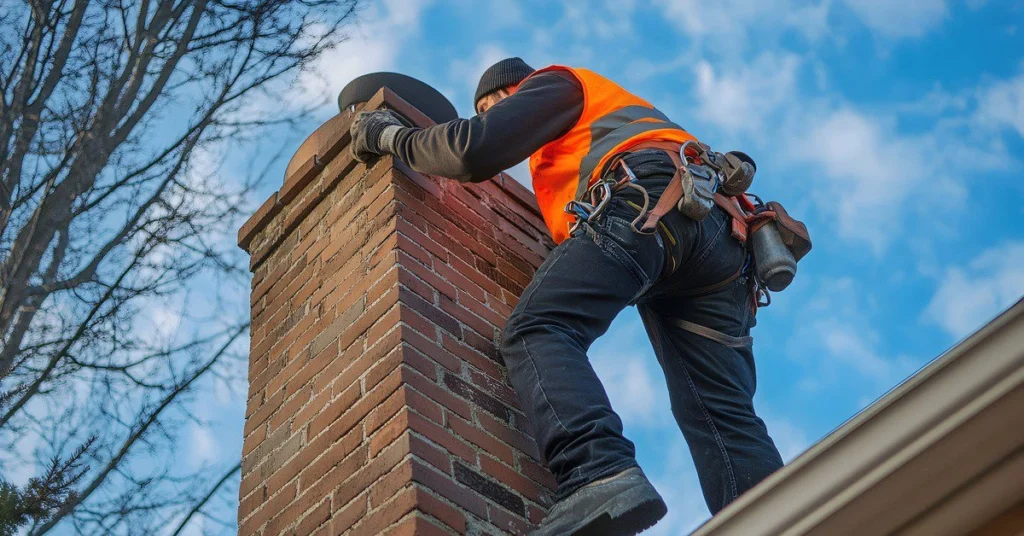 Lightning strike damage to a chimney crown — a covered homeowners insurance peril