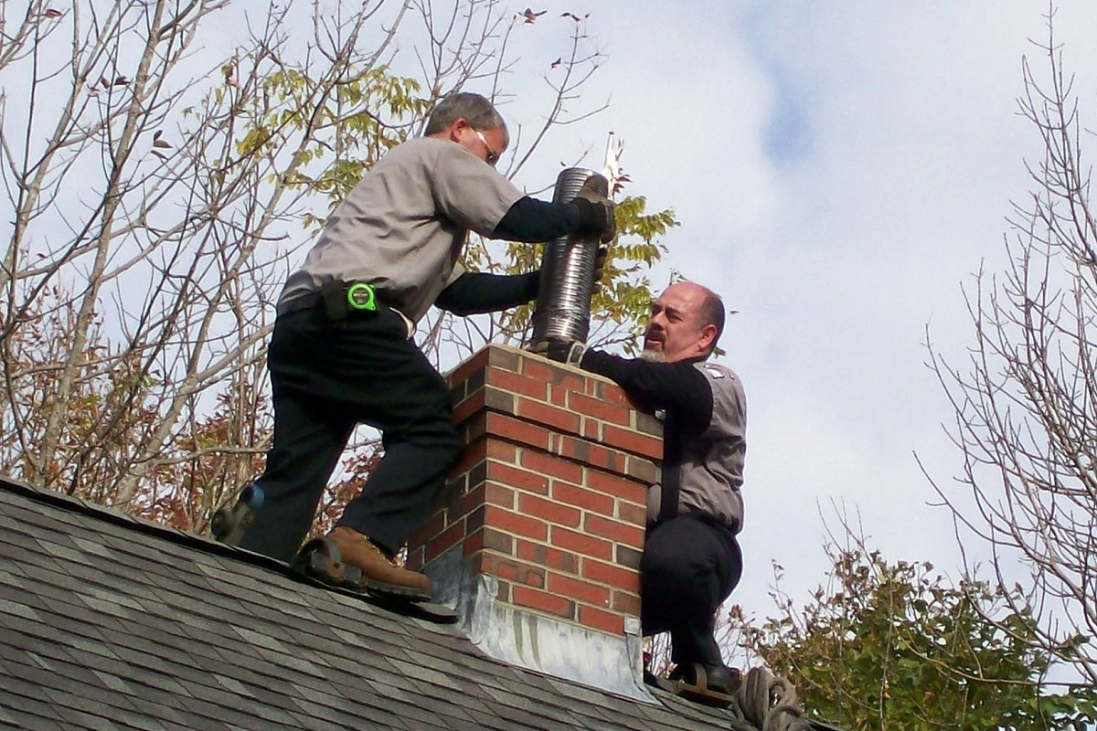 chimney inspection technician Newnan GA rooftop